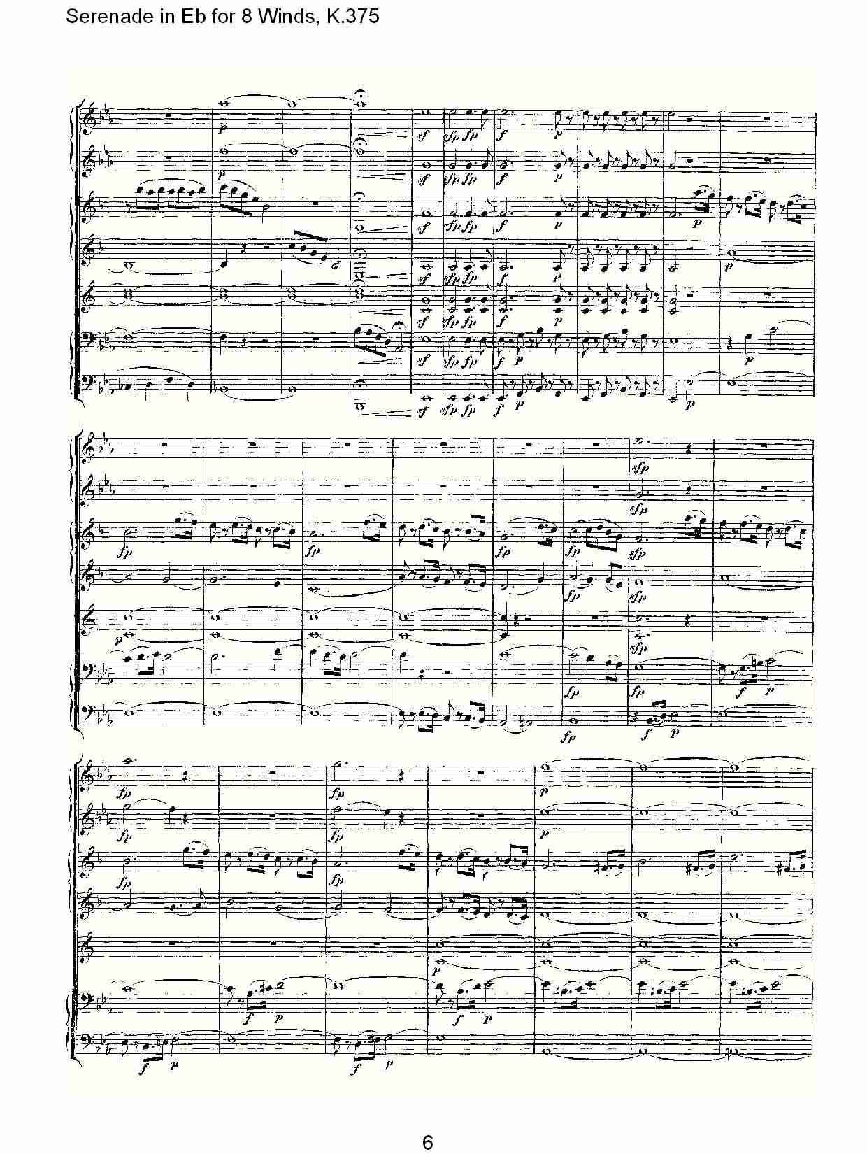 Eb调8管乐小夜曲,  K.375（二）总谱（图1）
