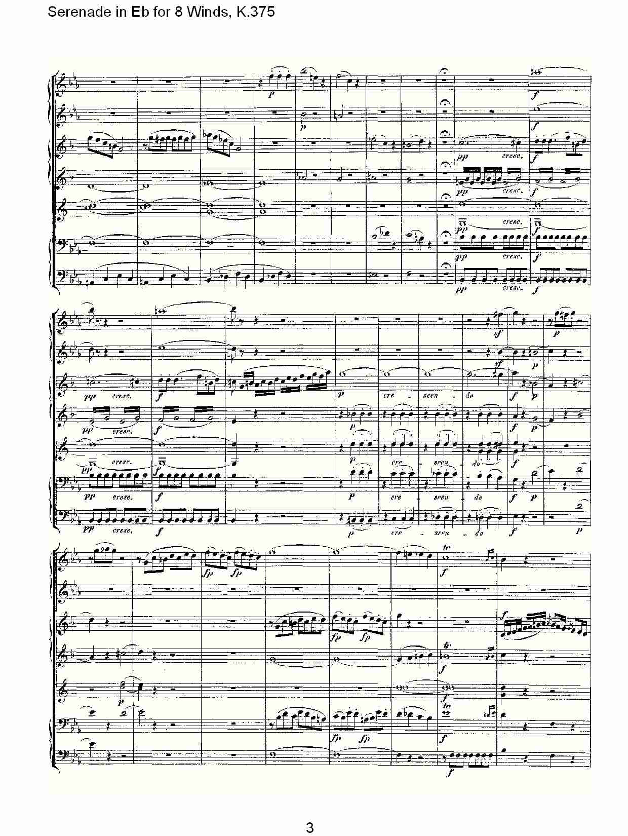 Eb调8管乐小夜曲,  K.375（一）总谱（图3）