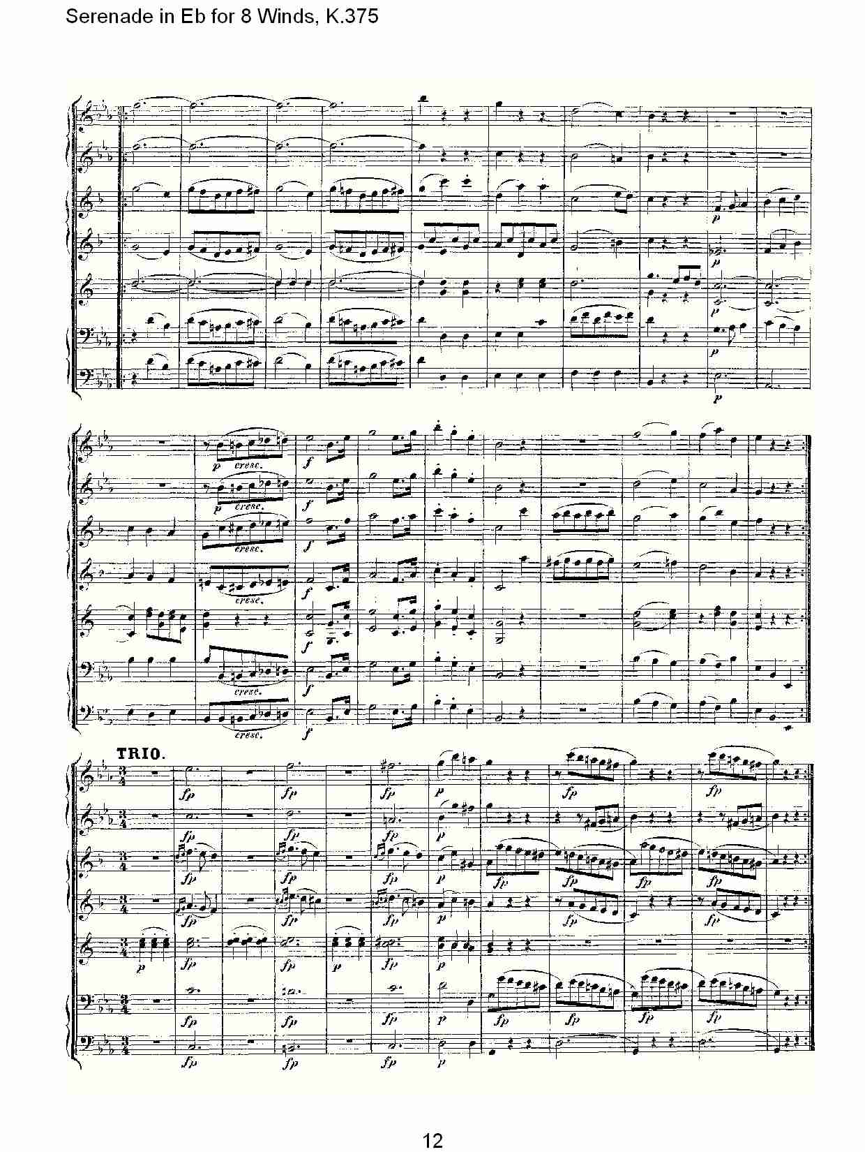 Eb调8管乐小夜曲,  K.375（三）总谱（图2）
