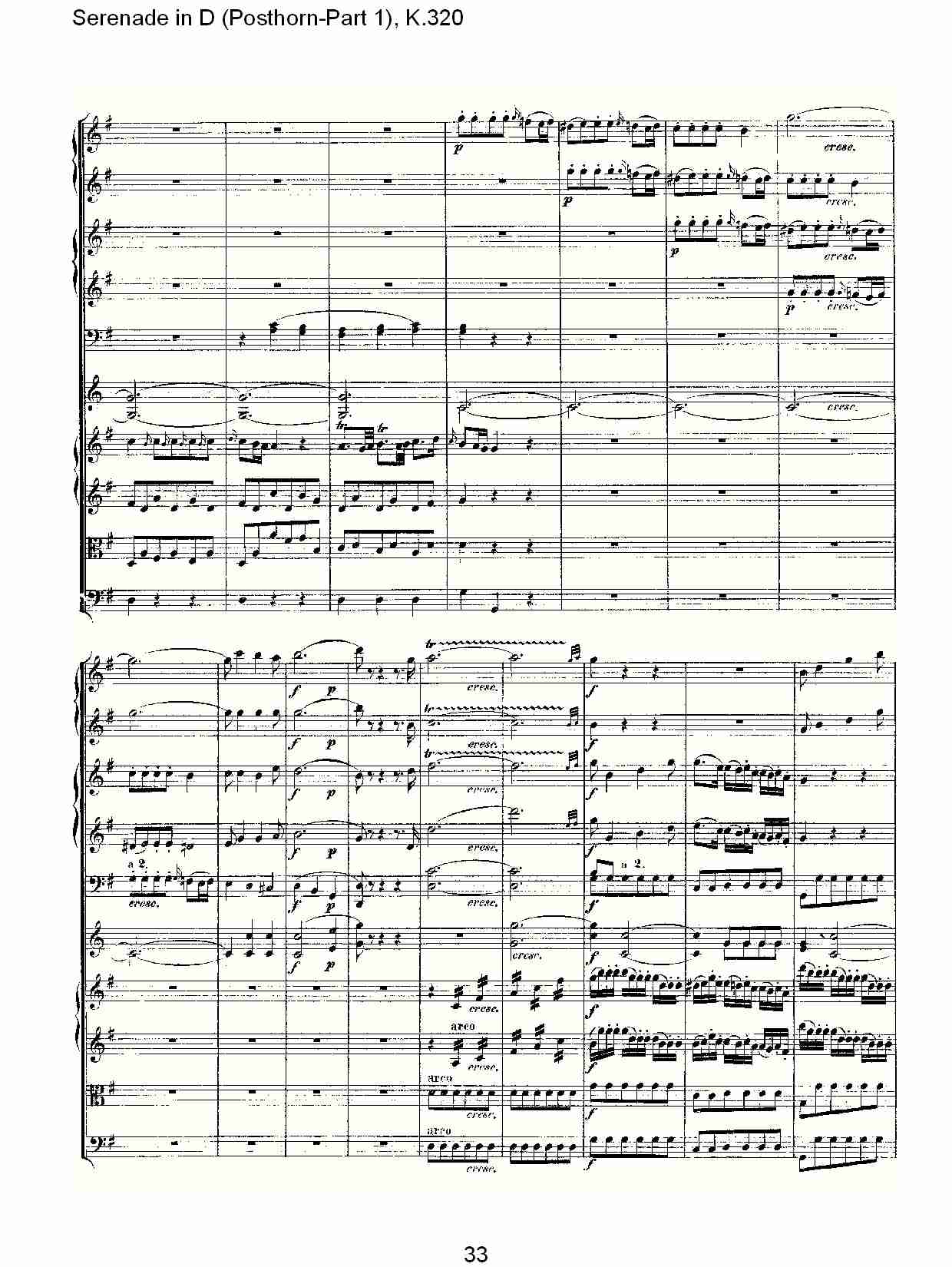 D调小夜曲(Posthorn-第一部), K.320（七）总谱（图3）