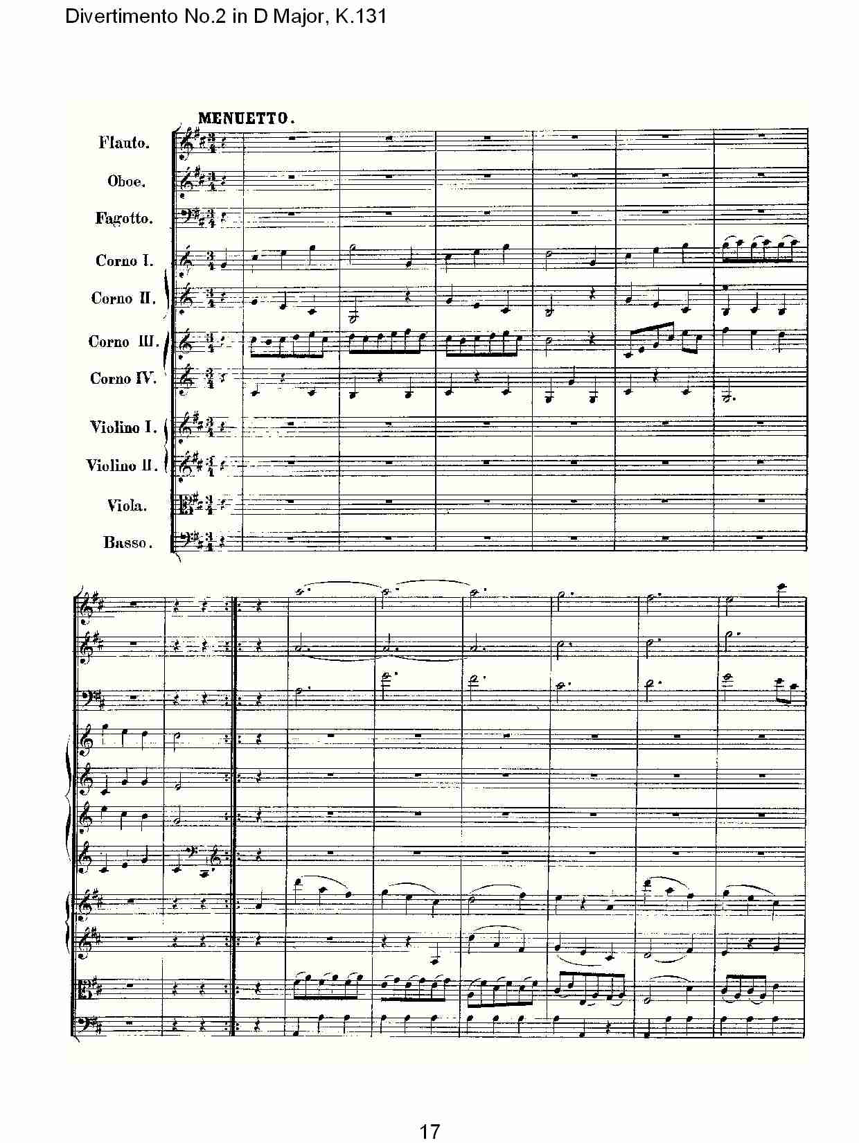 D大调第二嬉游曲,K.131（四）总谱（图2）