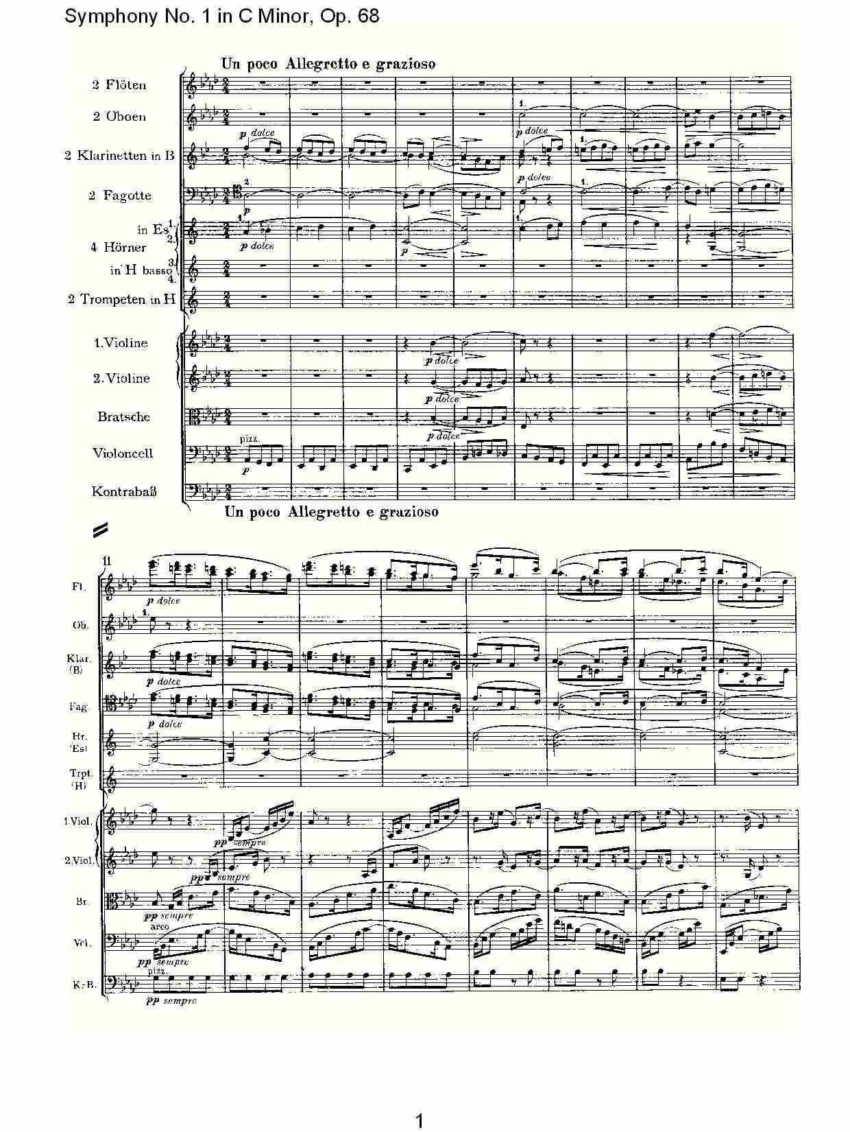 C小调第一交响曲, Op.68 第三乐章（一）.总谱（图1）