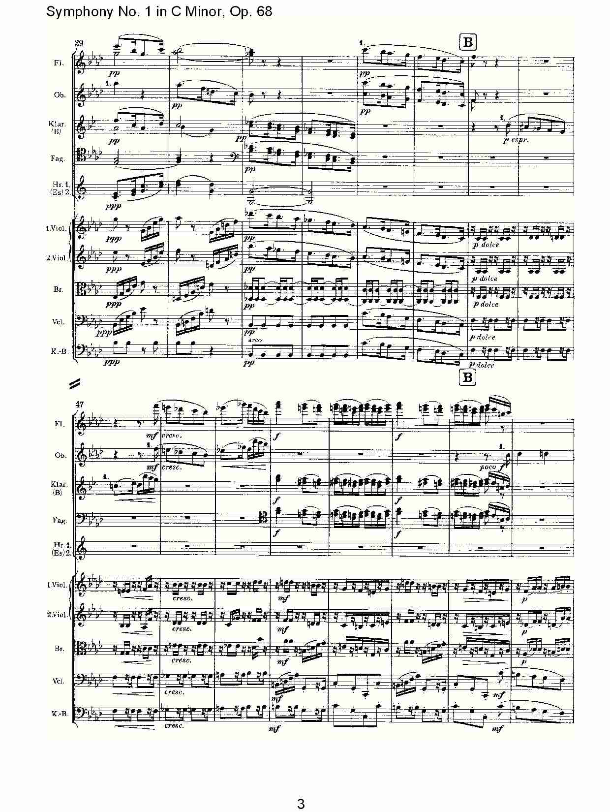 C小调第一交响曲, Op.68 第三乐章（一）.总谱（图3）