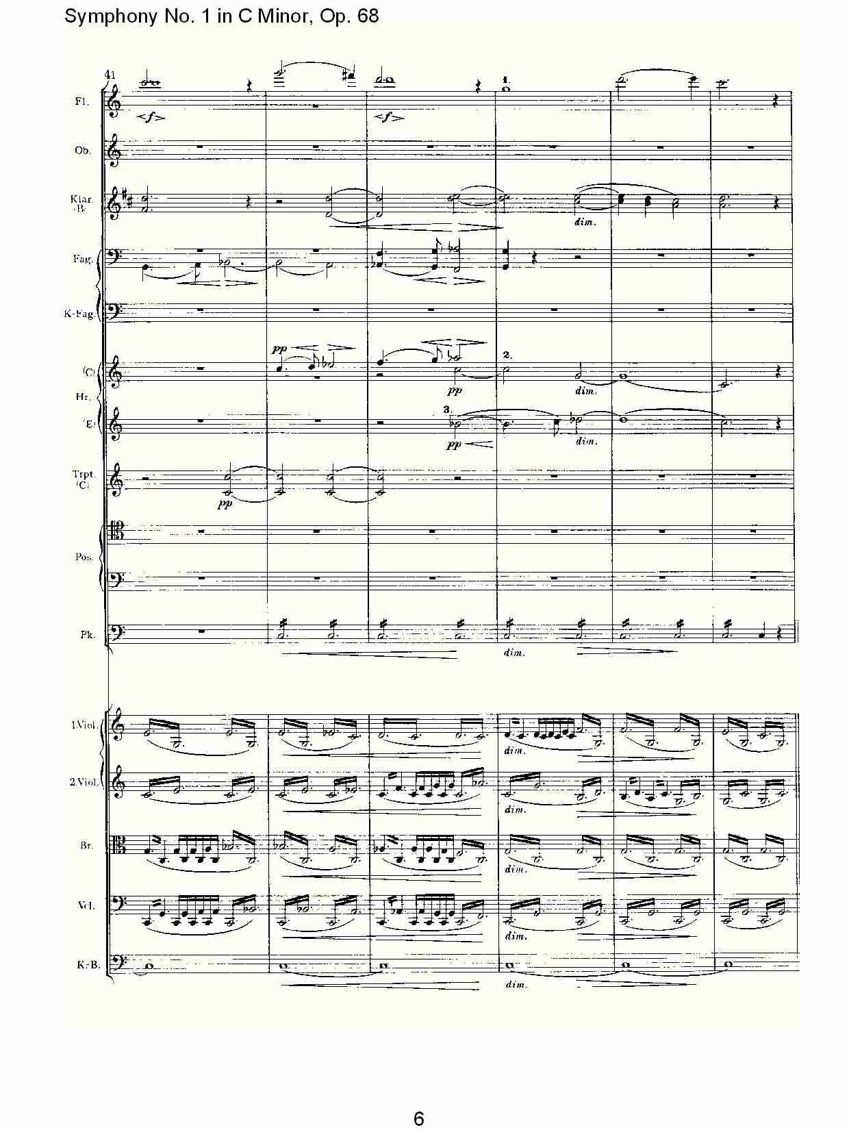 C小调第一交响曲, Op.68 第四乐章（二）.总谱（图1）