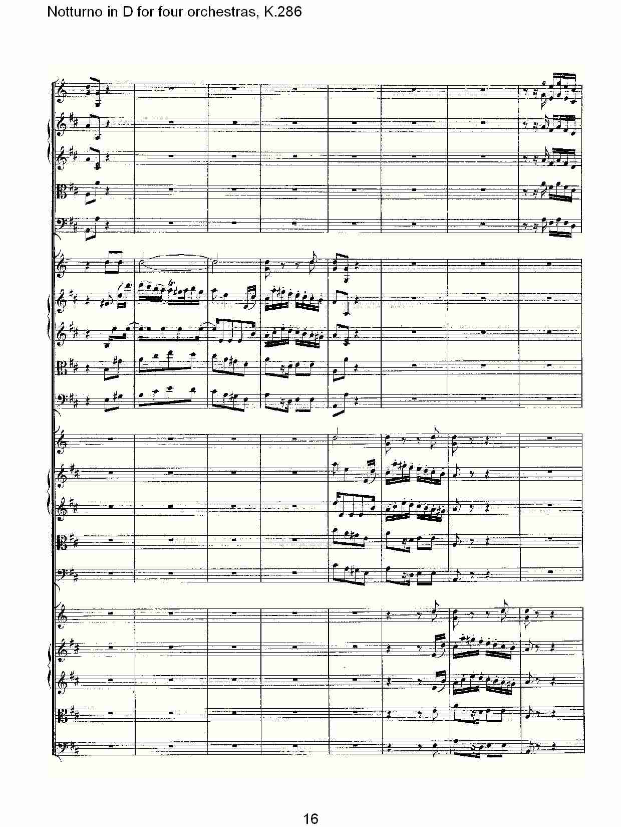 D调四管弦乐小夜曲,  K.286（四）总谱（图1）