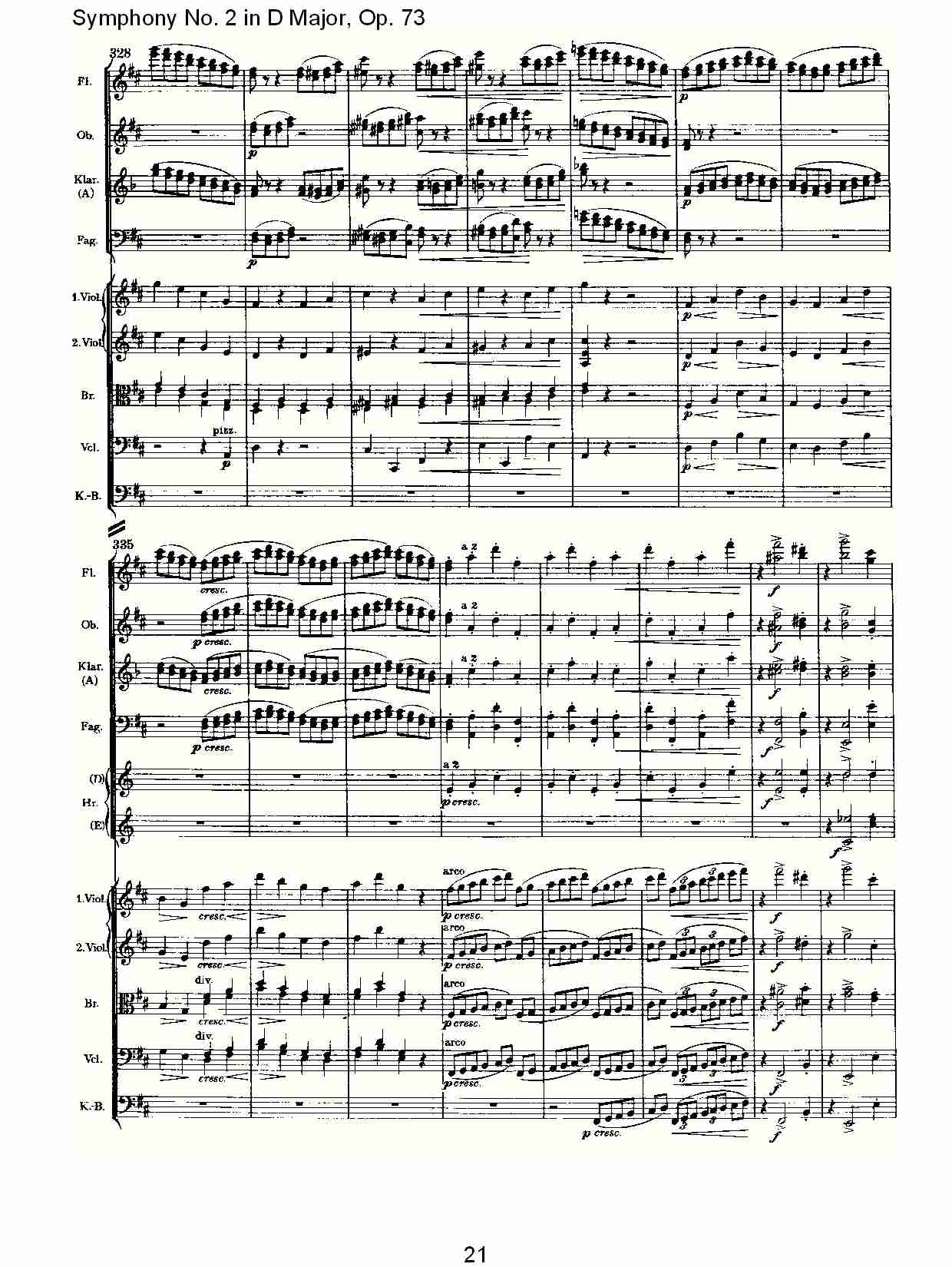 D大调第二交响曲, Op.73第四乐章（五）总谱（图1）