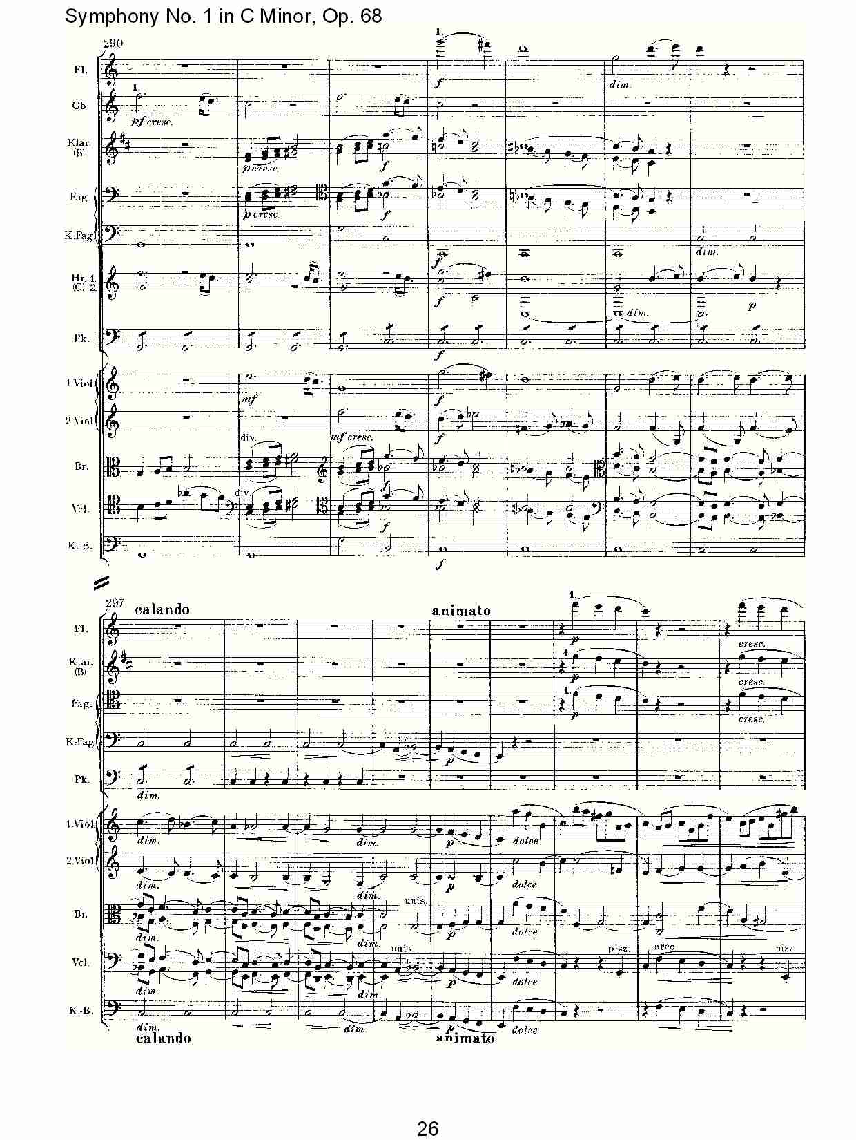 C小调第一交响曲, Op.68 第四乐章（六）总谱（图1）