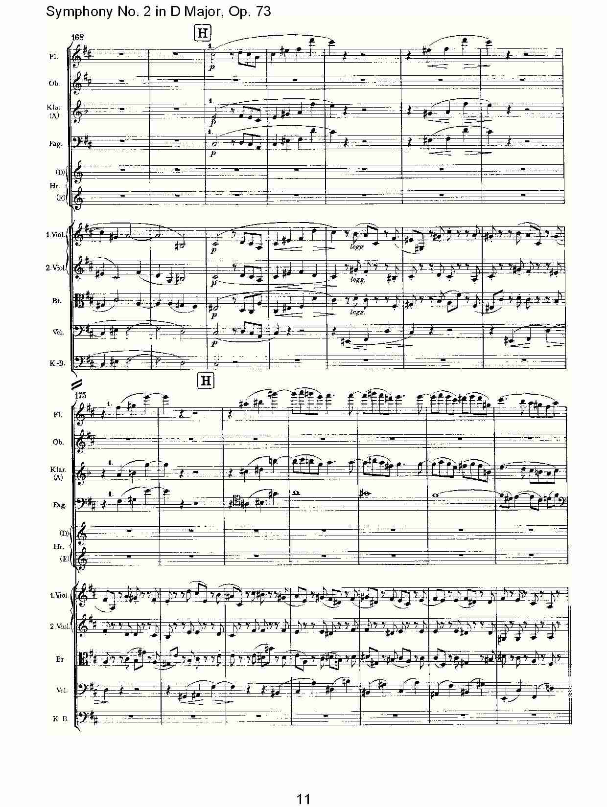 D大调第二交响曲, Op.73第四乐章（三）总谱（图1）