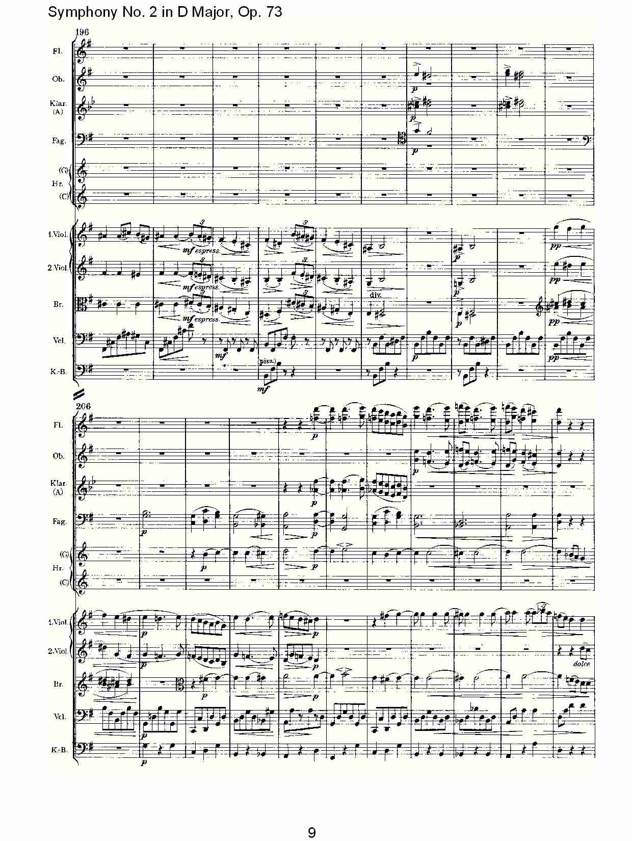 D大调第二交响曲, Op.73第三乐章（二）总谱（图4）