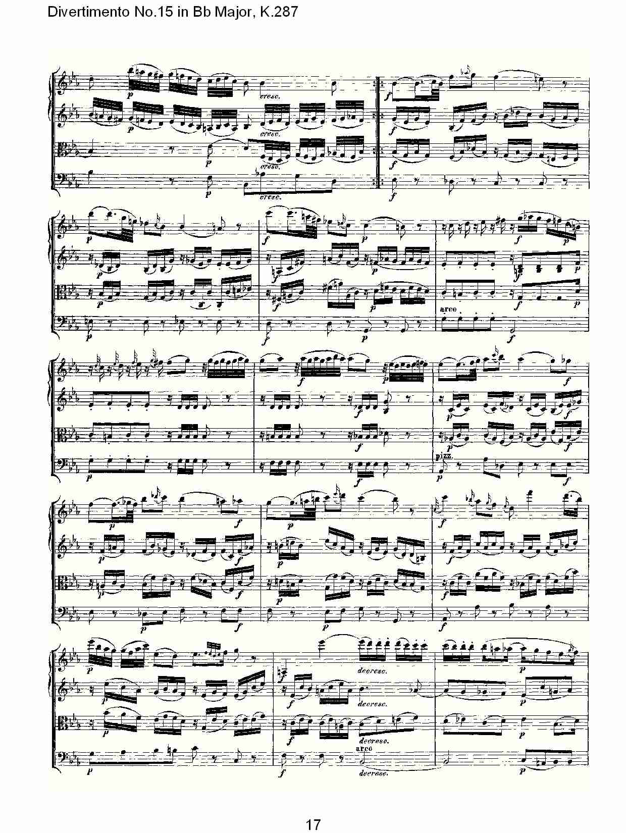 Bb大调第十五嬉游曲,K.287（四）总谱（图2）