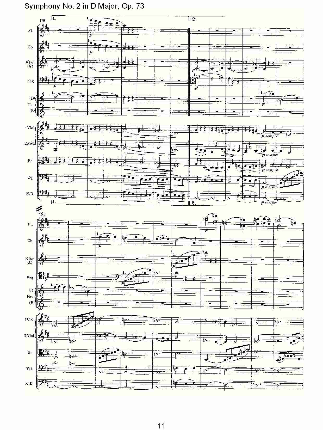 D大调第二交响曲, Op.73第一乐章（三）总谱（图1）