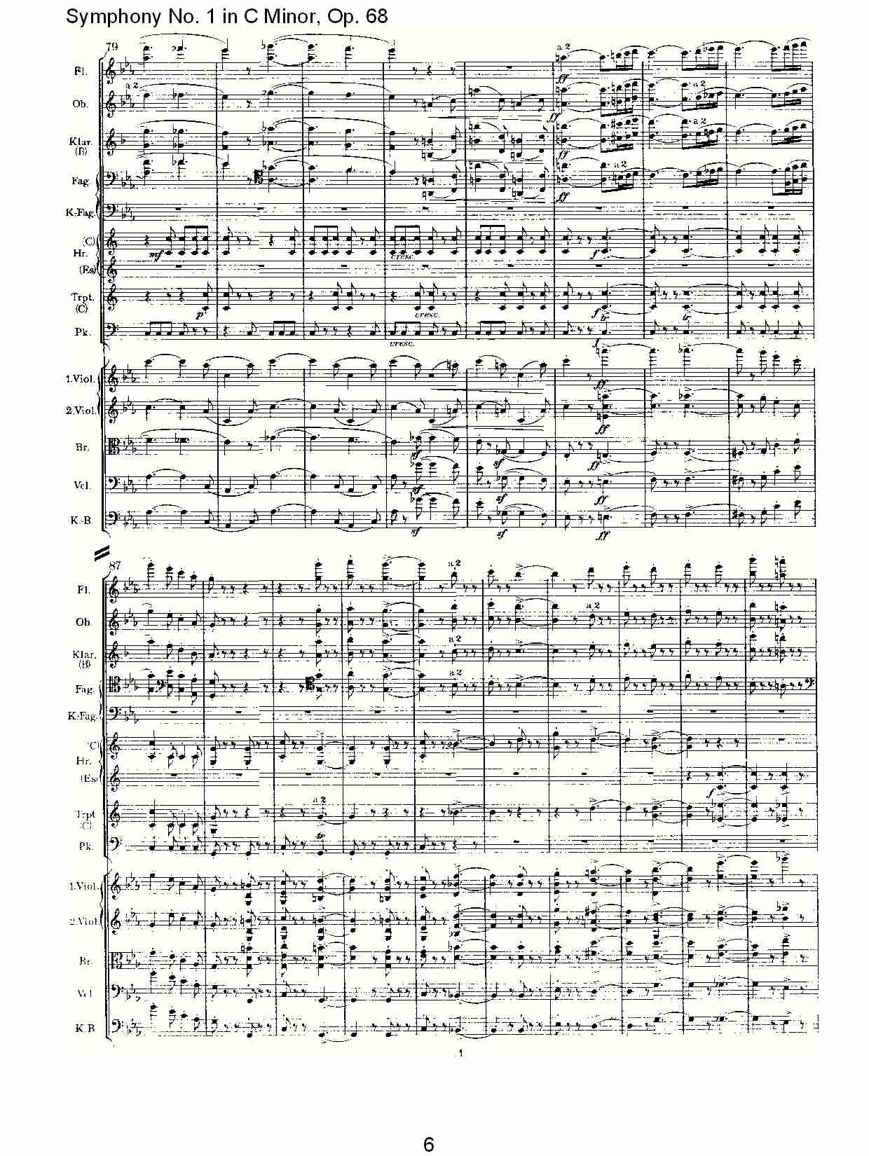 C小调第一交响曲, Op.68 第一乐章（二）.总谱（图1）
