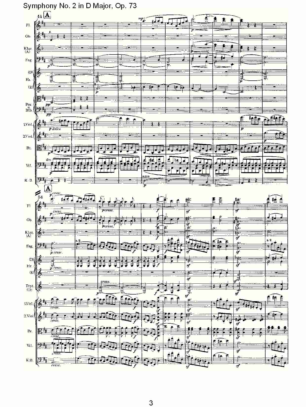 D大调第二交响曲, Op.73第一乐章（一）总谱（图3）