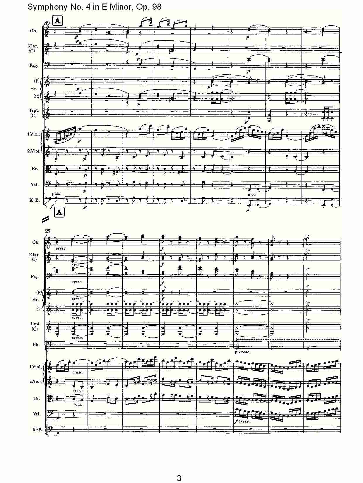 E小调第四交响曲, Op.98第三乐章（一）总谱（图3）
