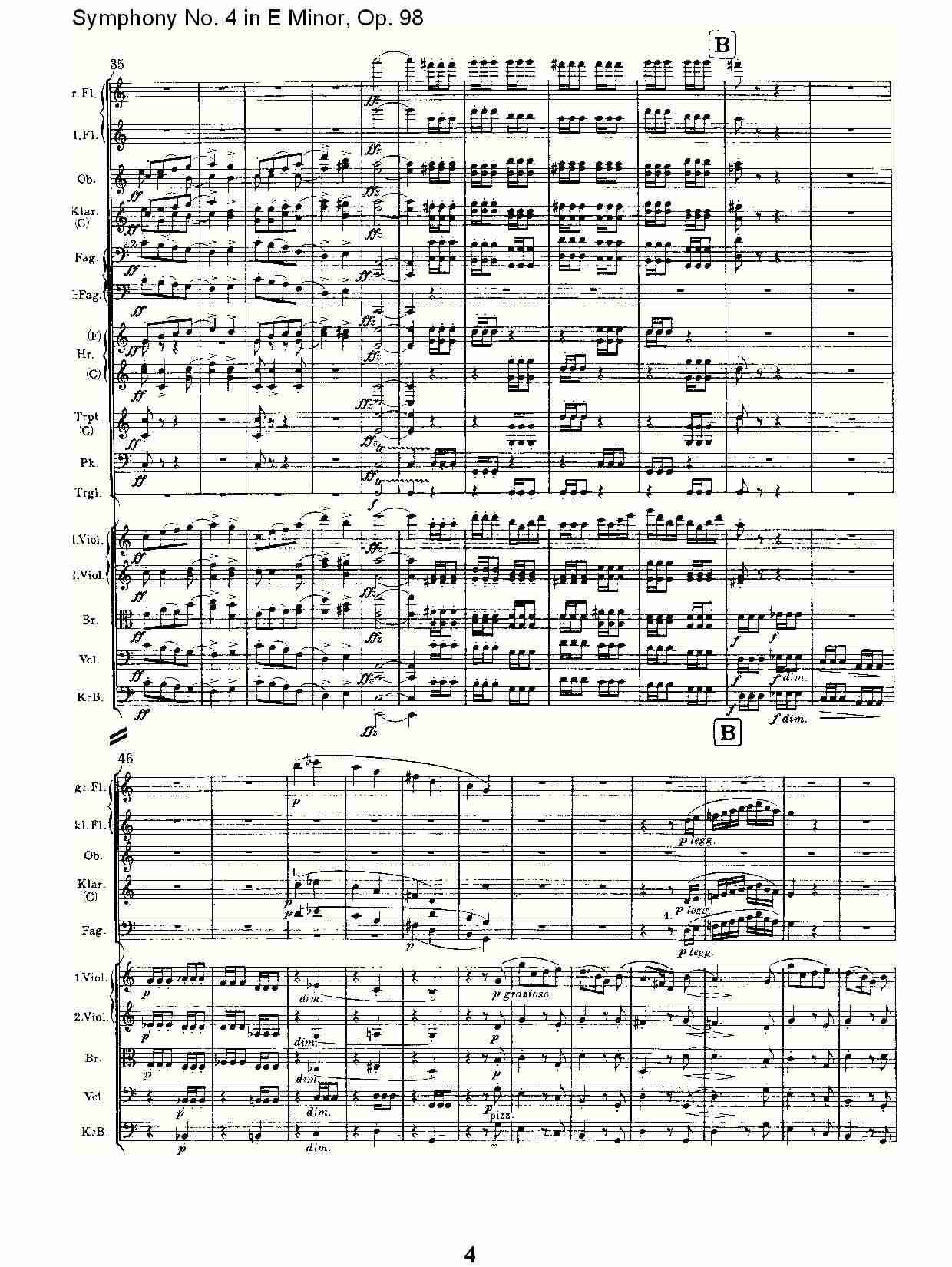 E小调第四交响曲, Op.98第三乐章（一）总谱（图4）