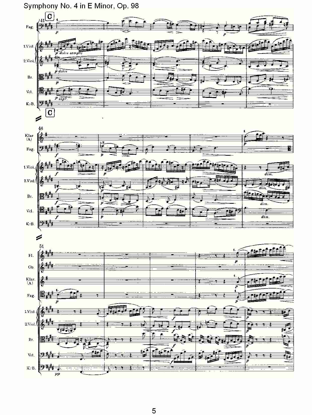 E小调第四交响曲, Op.98第二乐章（一）总谱（图5）