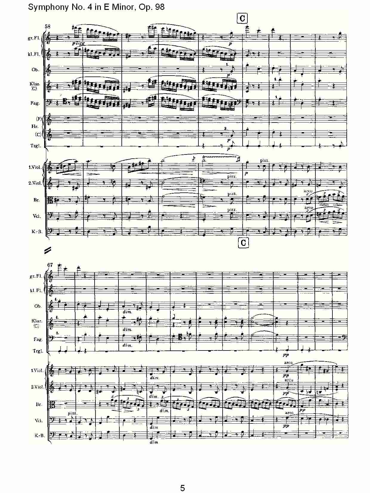 E小调第四交响曲, Op.98第三乐章（一）总谱（图5）