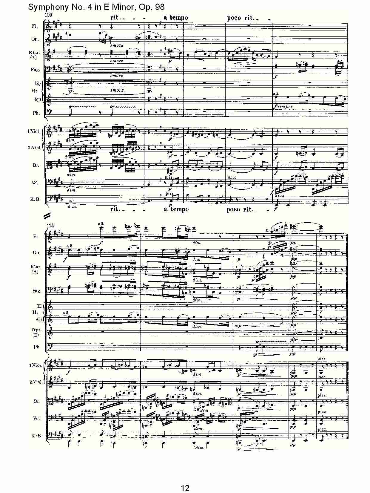 E小调第四交响曲, Op.98第二乐章（三）总谱（图2）
