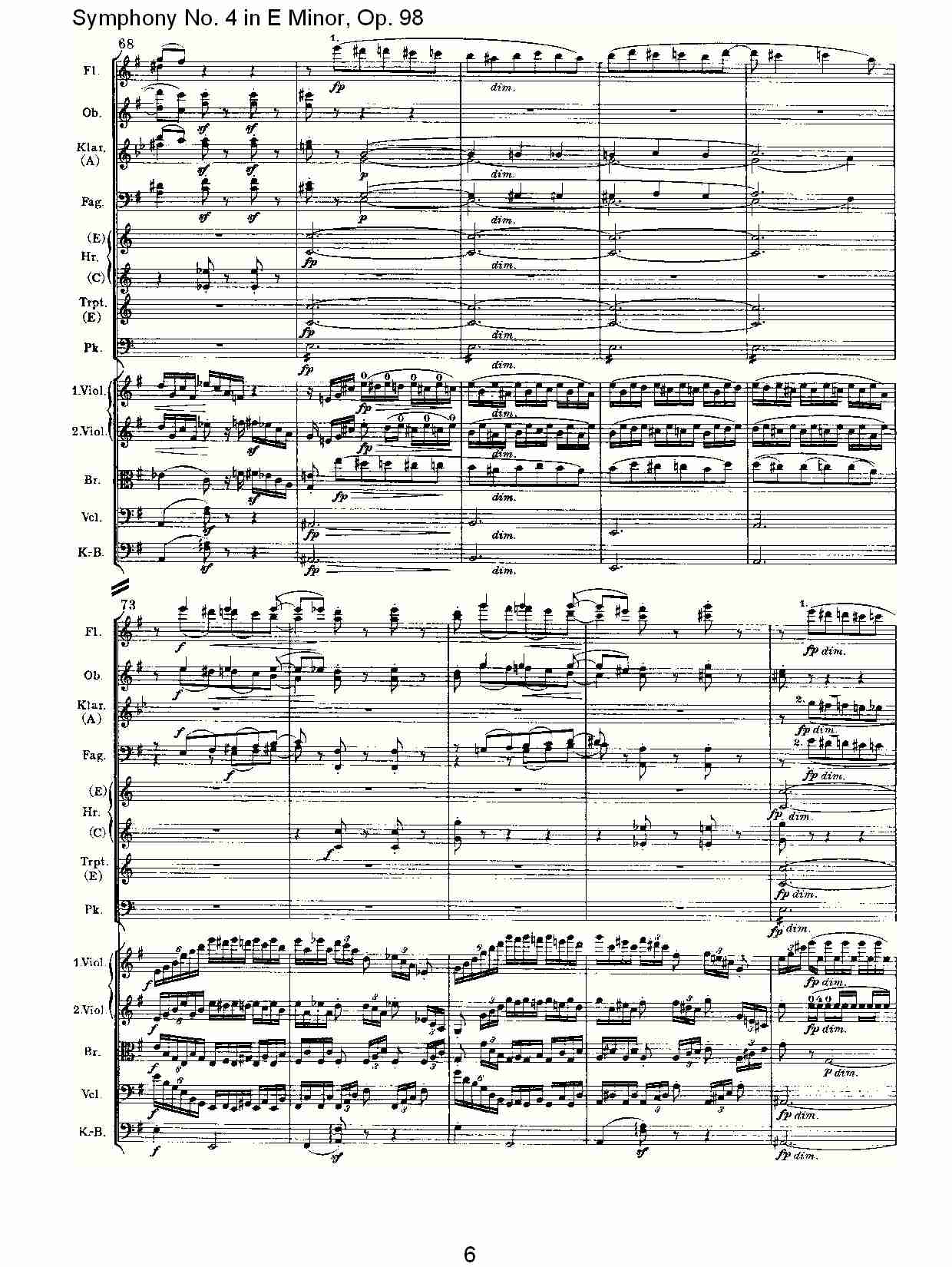 E小调第四交响曲, Op.98第四乐章（二）总谱（图1）