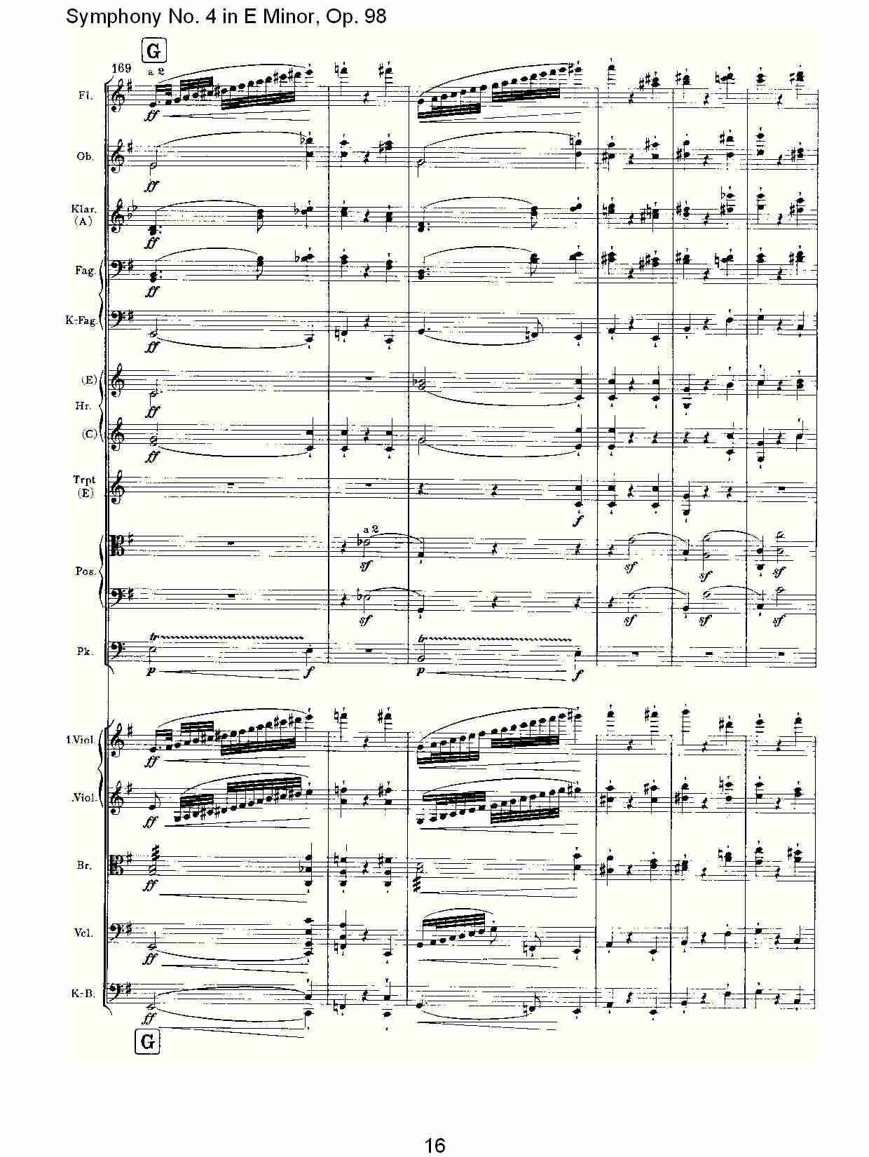 E小调第四交响曲, Op.98第四乐章（四）总谱（图1）