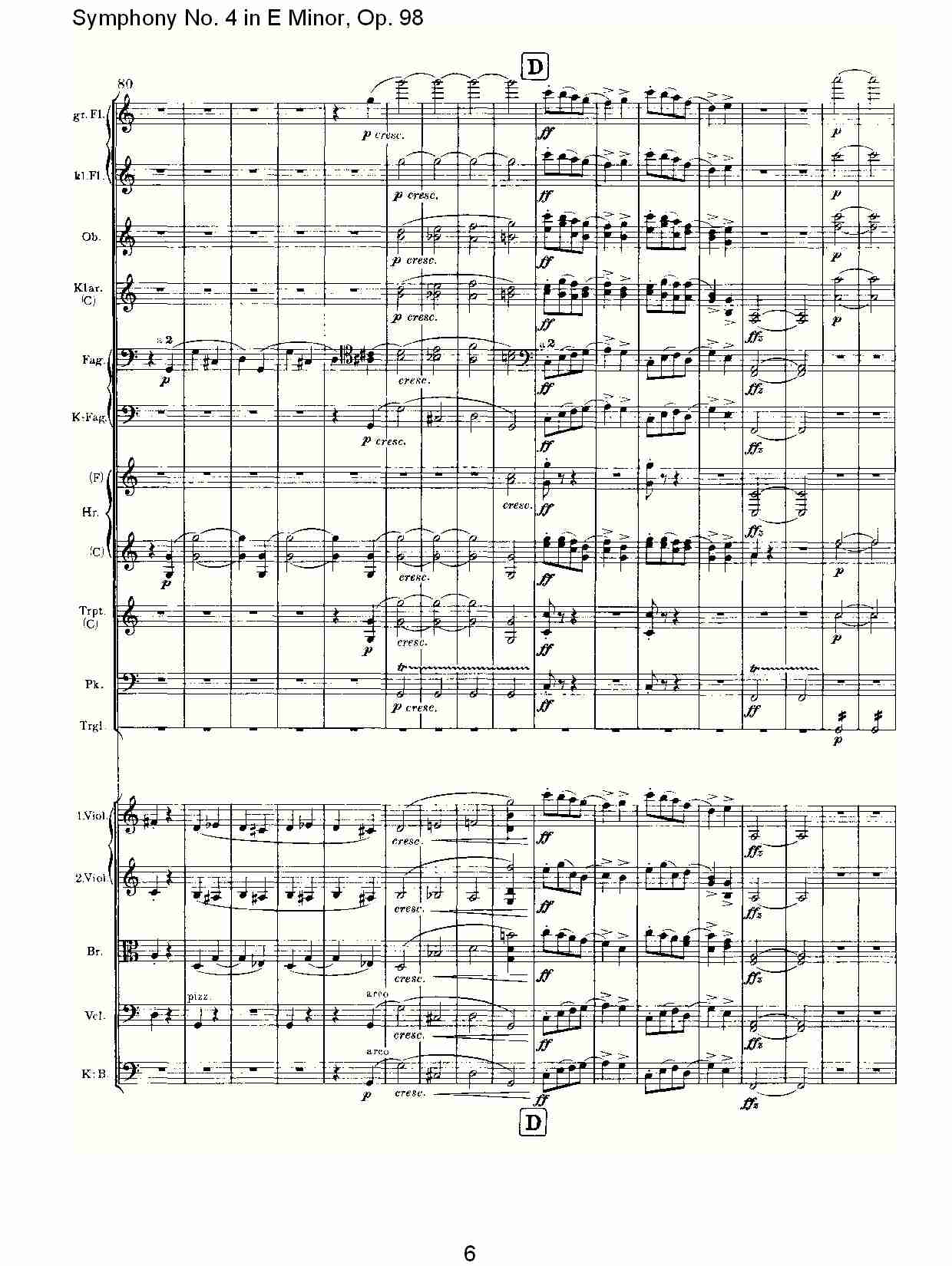 E小调第四交响曲, Op.98第三乐章（二）总谱（图1）