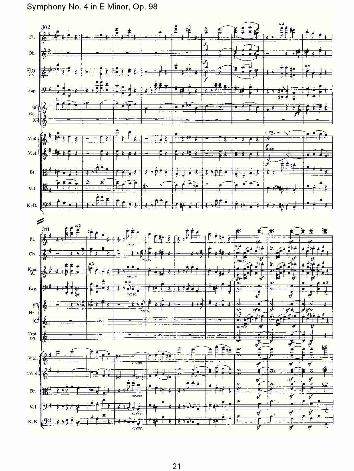 E小调第四交响曲, Op.98第一乐章（五）总谱（图1）