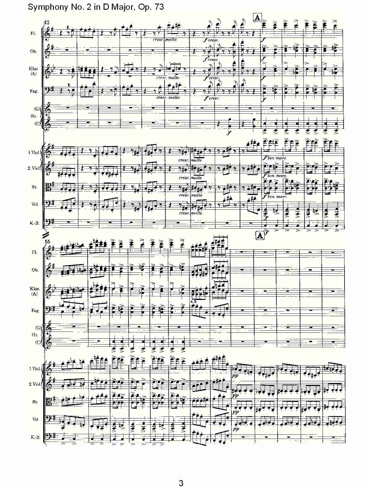 D大调第二交响曲, Op.73第三乐章（一）总谱（图3）