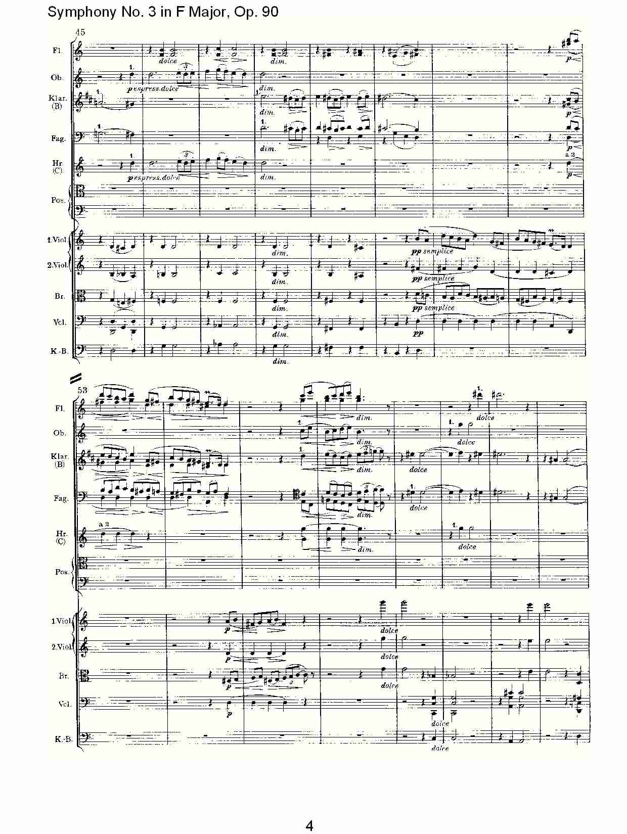 F大调第三交响曲, Op.90第二乐章（一）总谱（图4）