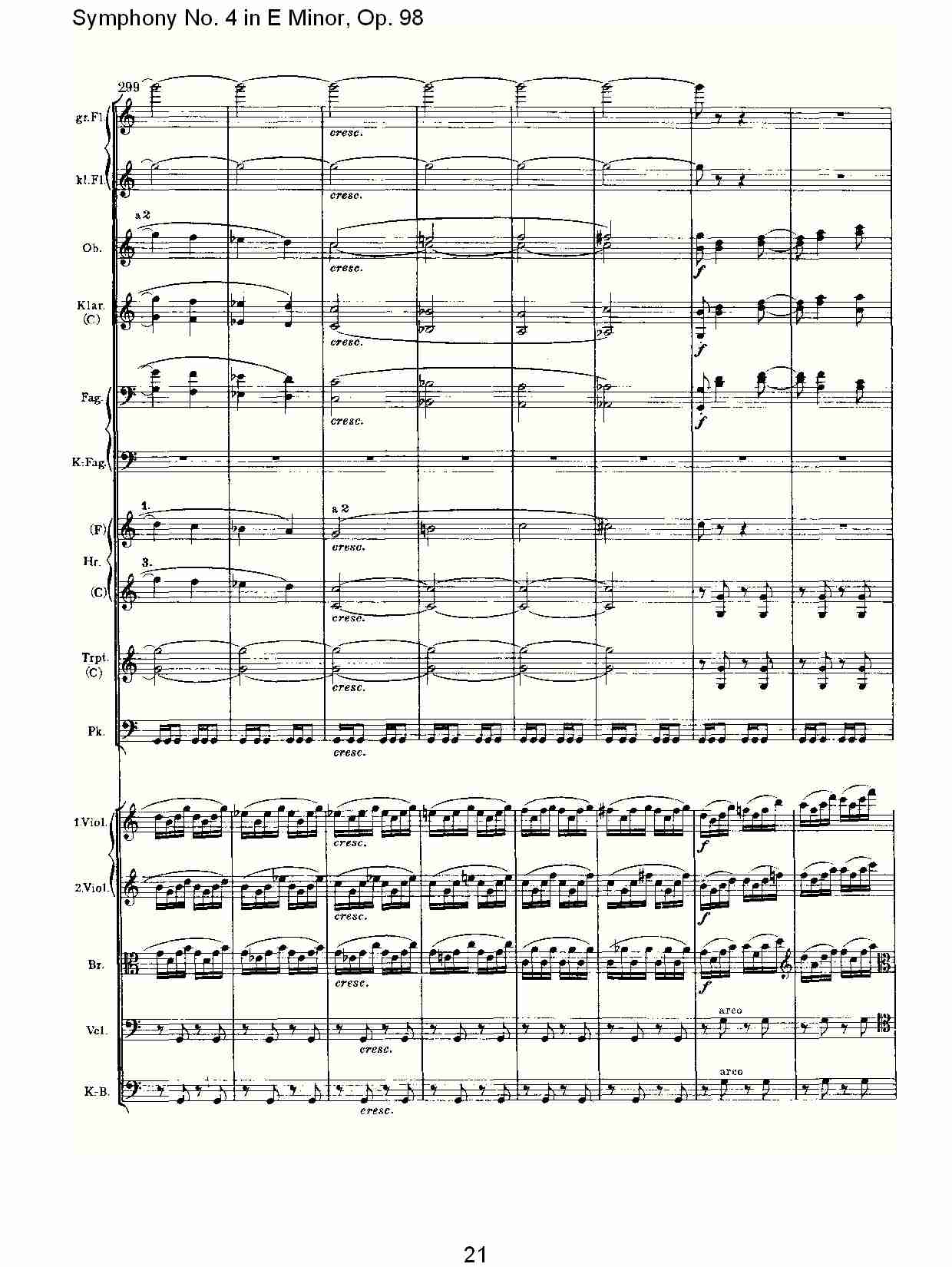 E小调第四交响曲, Op.98第三乐章（五）总谱（图1）