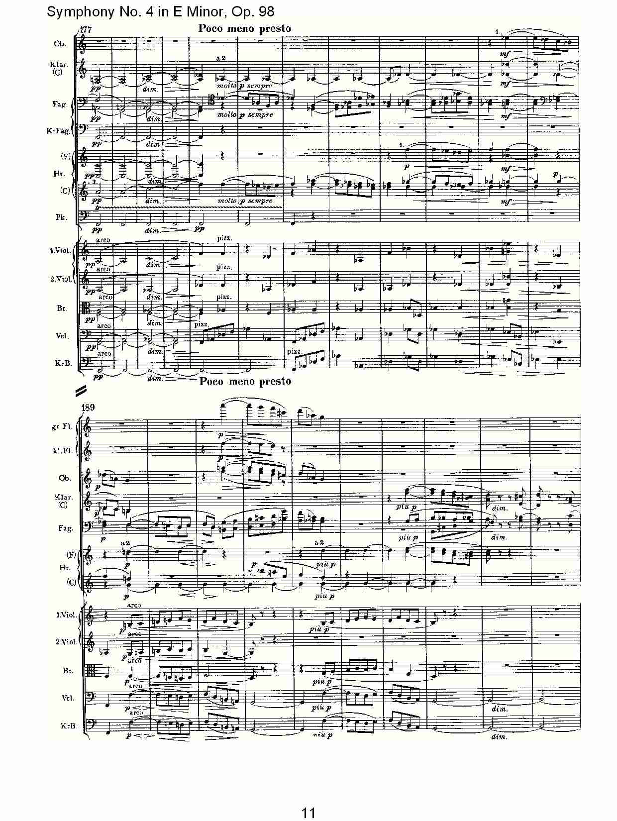 E小调第四交响曲, Op.98第三乐章（三）总谱（图1）
