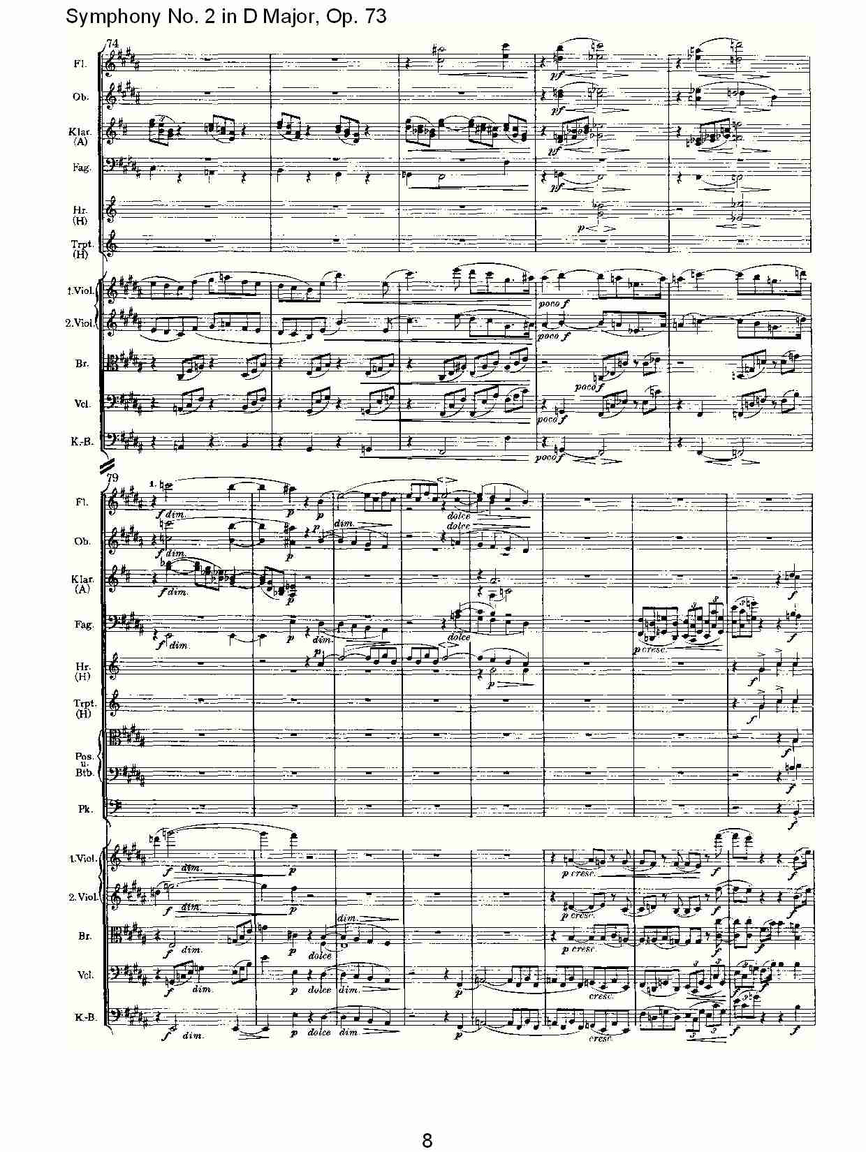 D大调第二交响曲, Op.73第二乐章（二）总谱（图3）
