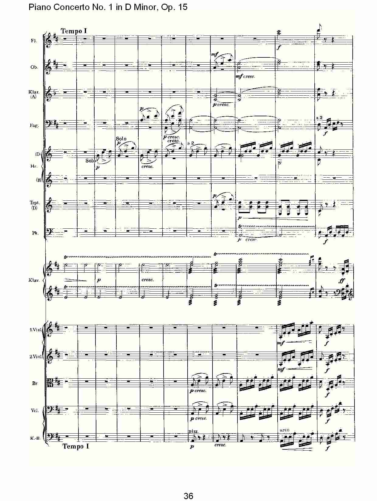 D小调钢琴第一协奏曲, Op.15第三乐章（八）总谱（图1）
