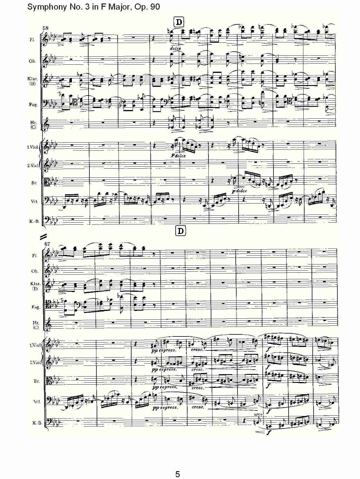 F大调第三交响曲, Op.90第三乐章（一）总谱（图6）