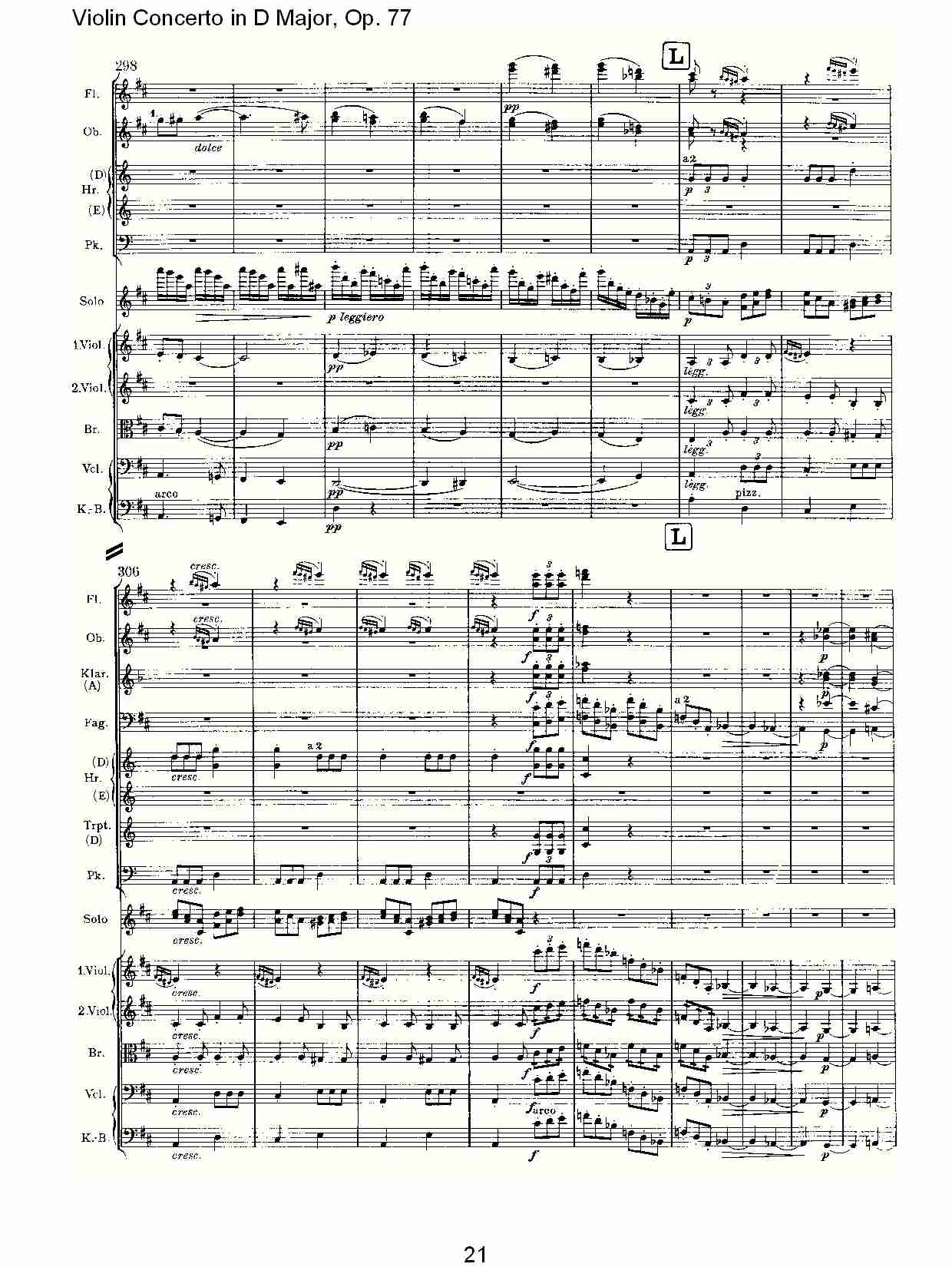D大调小提琴协奏曲, Op.77第三乐章（五）总谱（图1）