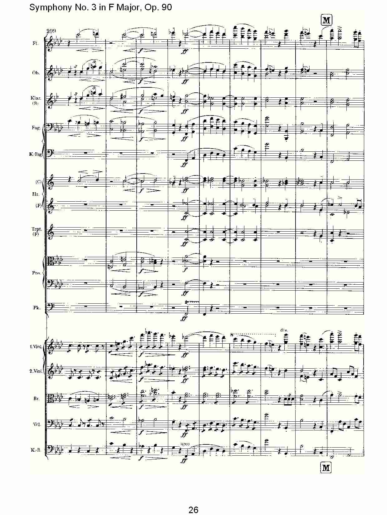 F大调第三交响曲, Op.90第四乐章（六）总谱（图1）