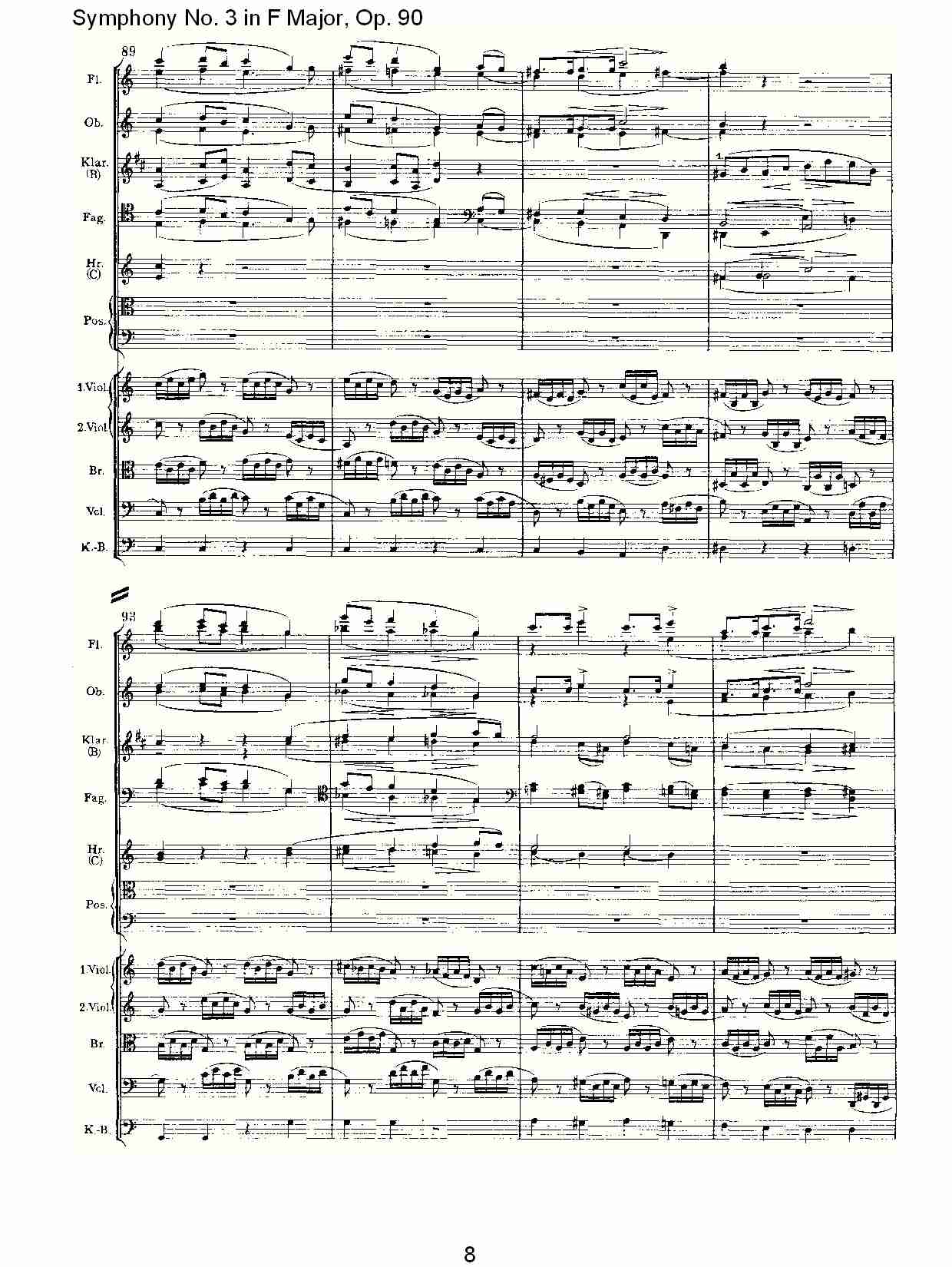 F大调第三交响曲, Op.90第二乐章（二）总谱（图3）