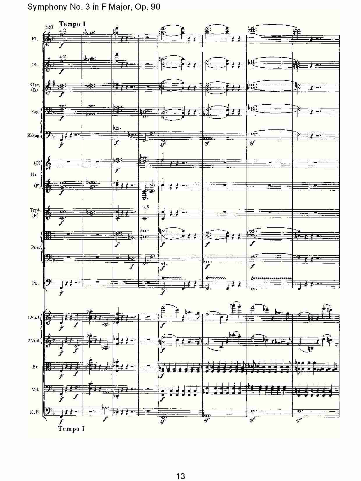 F大调第三交响曲, Op.90第一乐章（三）总谱（图3）