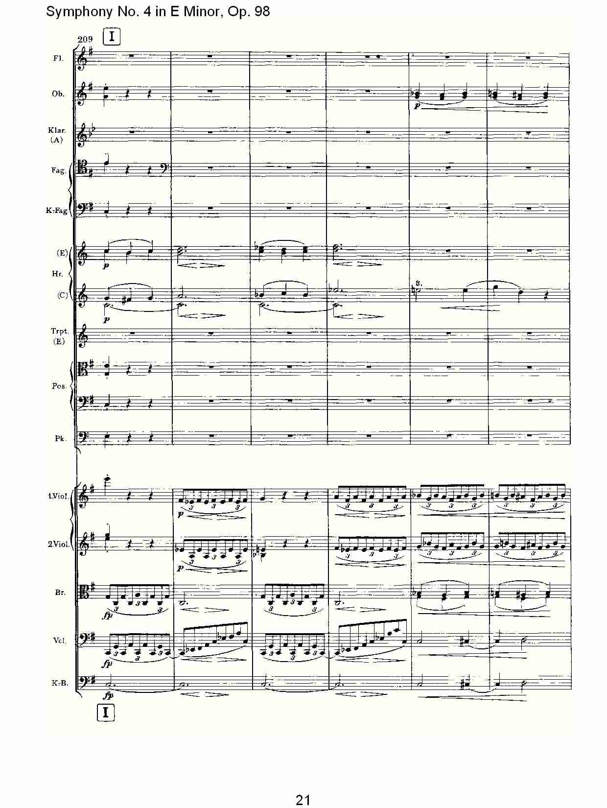 E小调第四交响曲, Op.98第四乐章（五）总谱（图1）