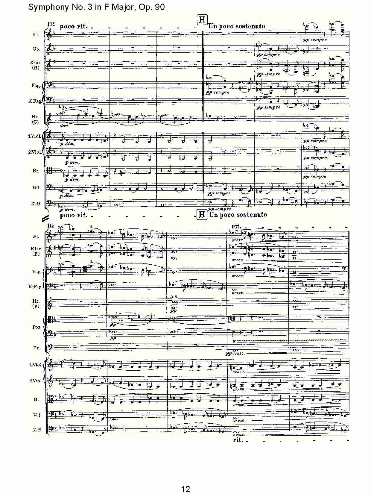 F大调第三交响曲, Op.90第一乐章（三）总谱（图2）