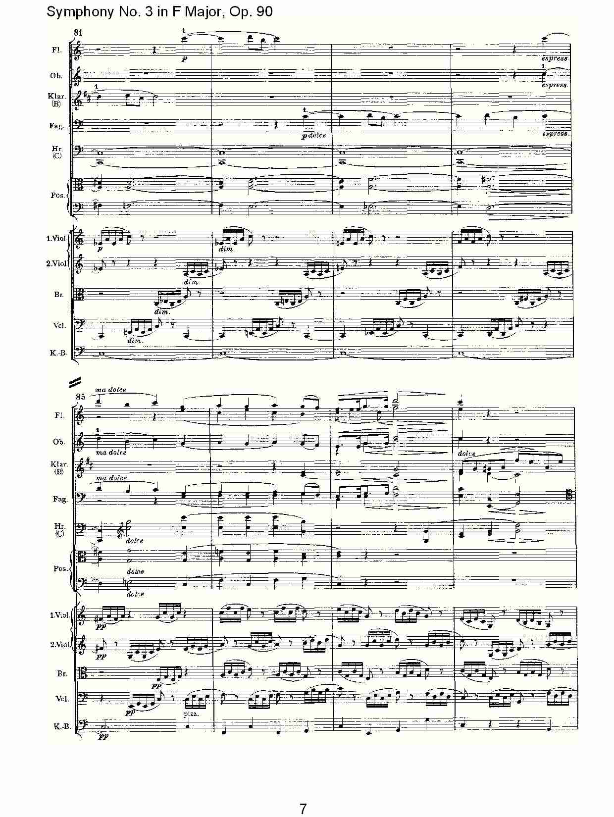 F大调第三交响曲, Op.90第二乐章（二）总谱（图2）