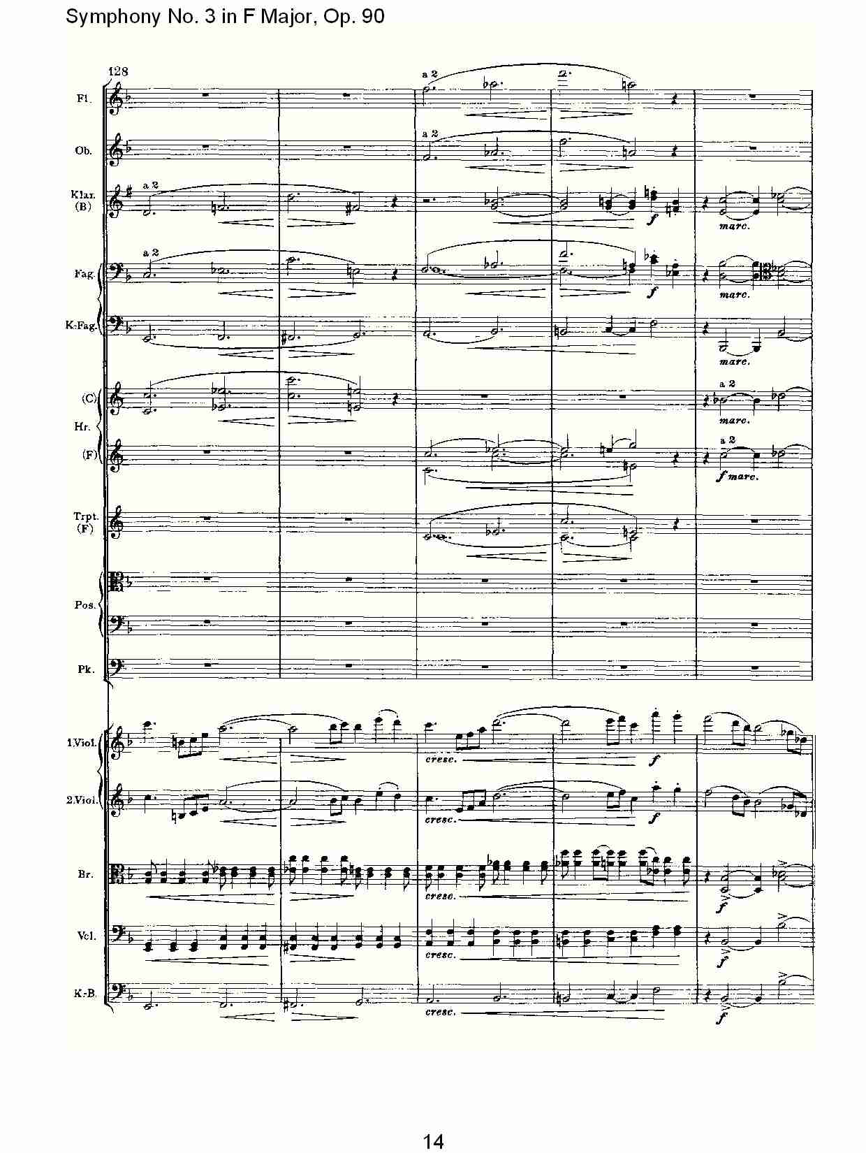F大调第三交响曲, Op.90第一乐章（三）总谱（图4）