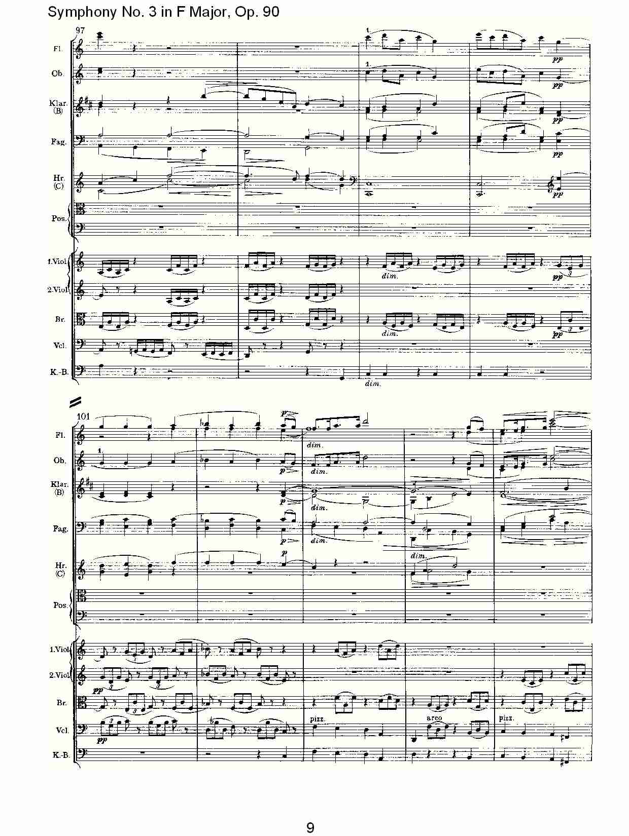 F大调第三交响曲, Op.90第二乐章（二）总谱（图4）