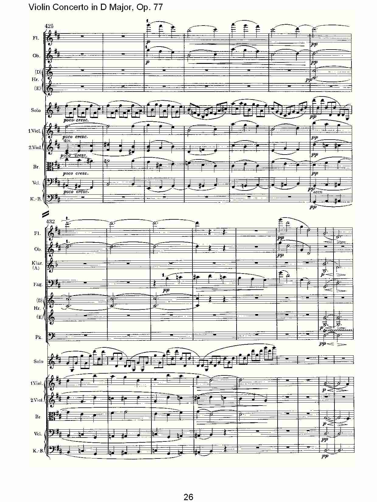 D大调小提琴协奏曲, Op.77第一乐章（六）总谱（图1）