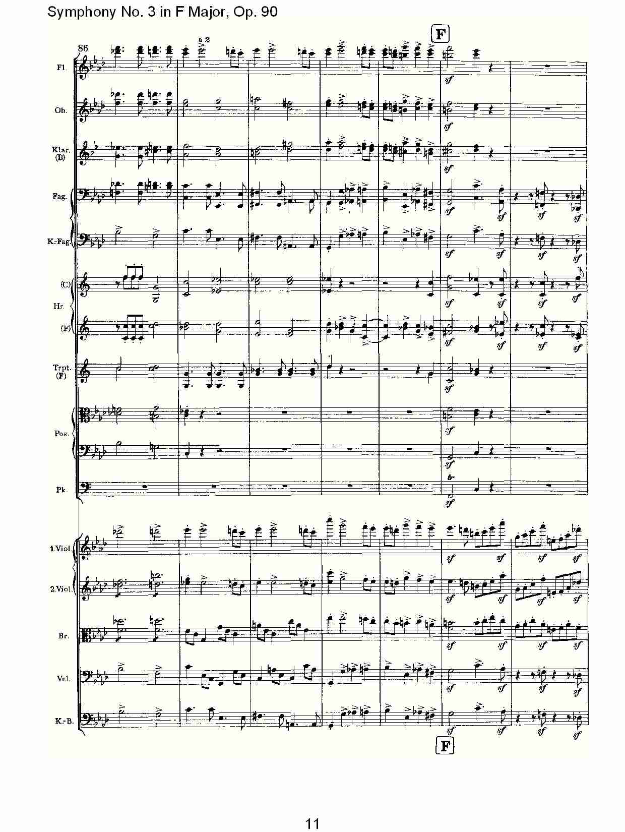 F大调第三交响曲, Op.90第四乐章（三）总谱（图1）