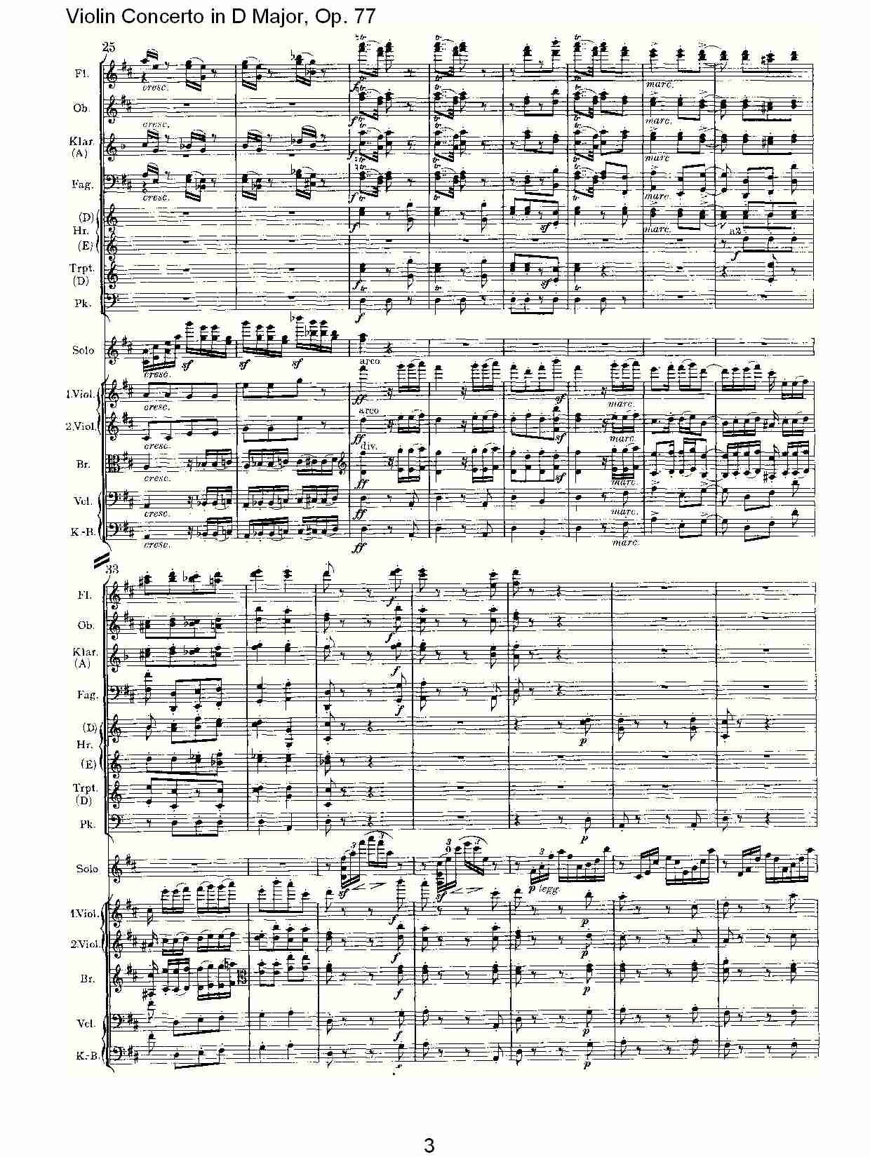 D大调小提琴协奏曲, Op.77第三乐章（一）总谱（图3）