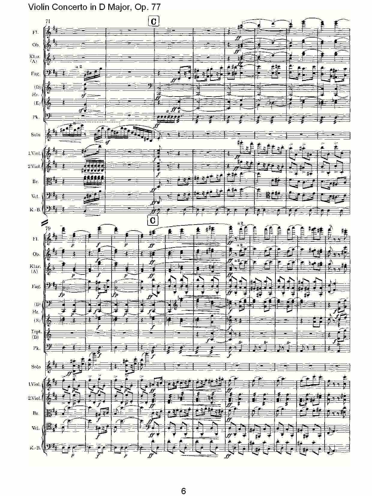 D大调小提琴协奏曲, Op.77第三乐章（二）总谱（图1）