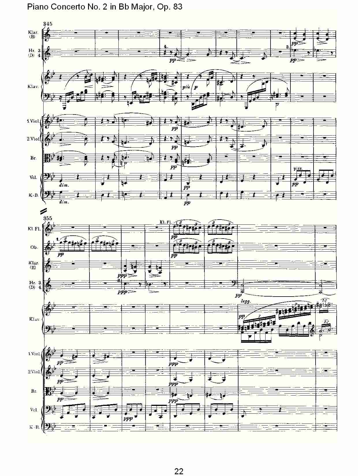 Bb大调钢琴第二协奏曲, Op.83第四乐章（五）总谱（图2）