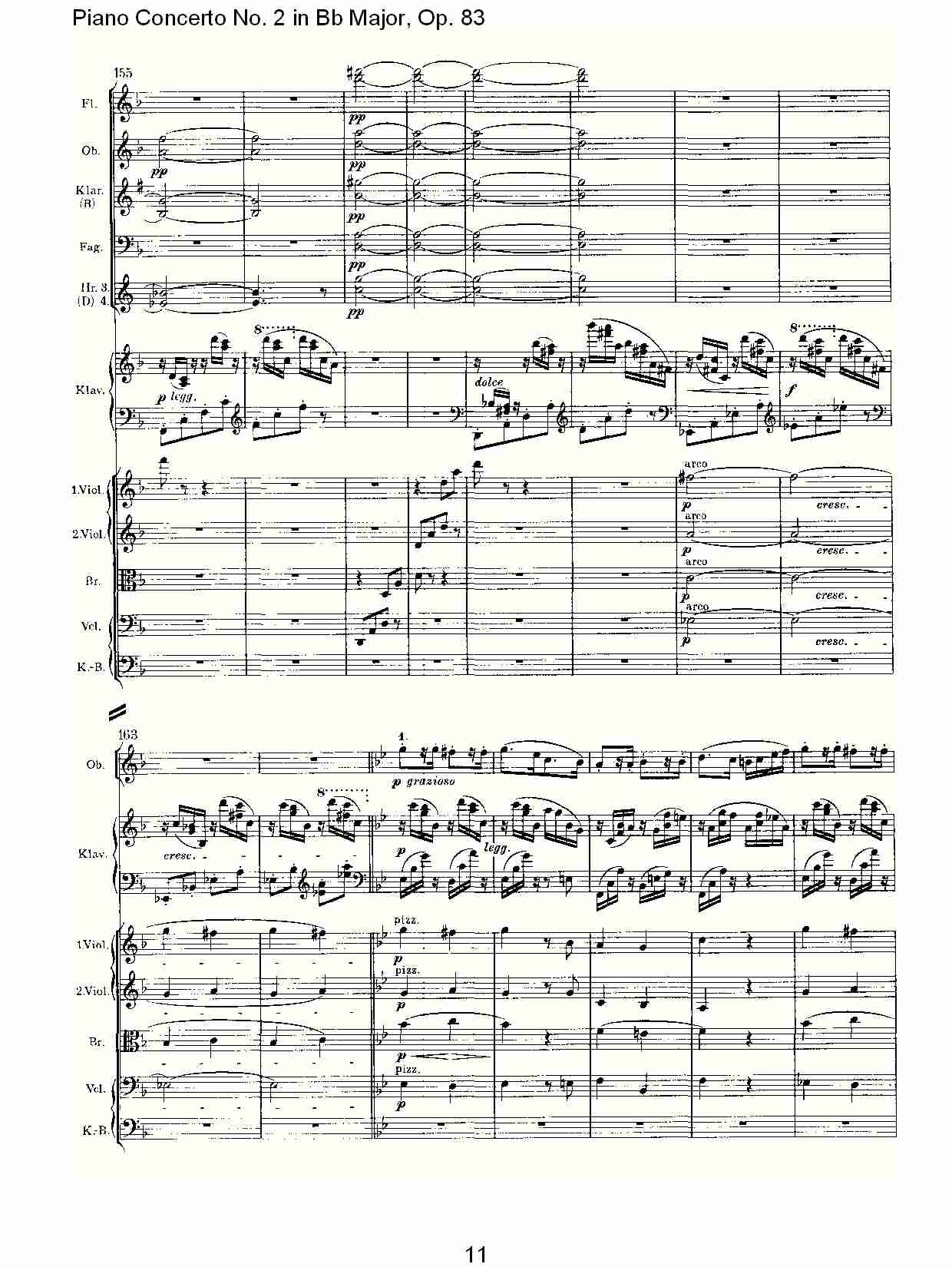 Bb大调钢琴第二协奏曲, Op.83第四乐章（三）总谱（图1）