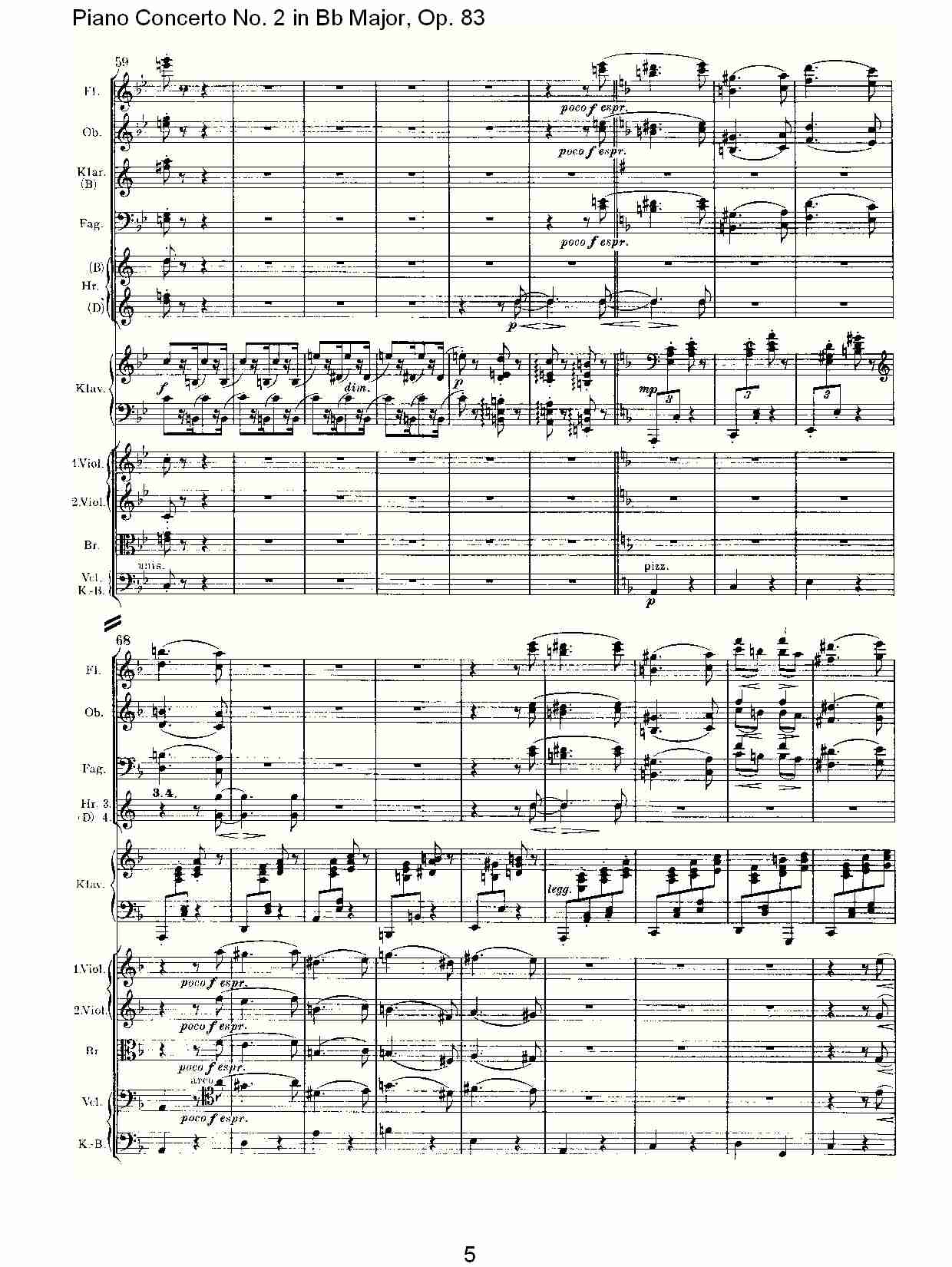 Bb大调钢琴第二协奏曲, Op.83第四乐章（一）总谱（图6）