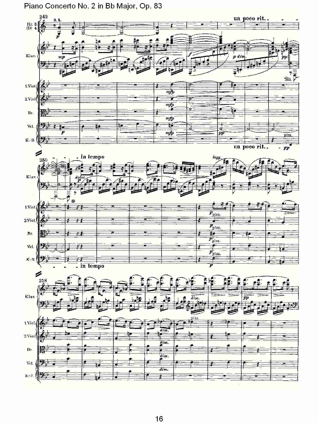 Bb大调钢琴第二协奏曲, Op.83第四乐章（四）总谱（图1）